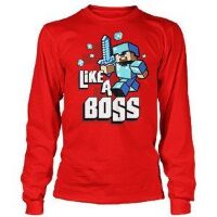 Футболка довгий рукав Minecraft Like a Boss Boys 8-20 Long Sleeve Tee (розмір M)